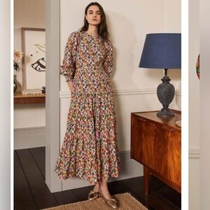 Boden Tiered Maxi Dress Cherry‎ Red Ditsy Floral new with tags size 8P